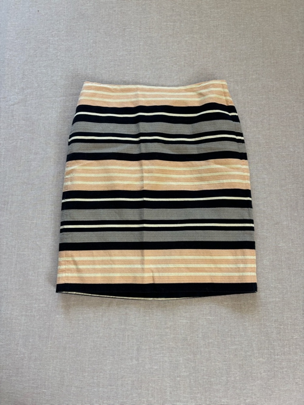 Ann Taylor striped woven pencil mini skirt.